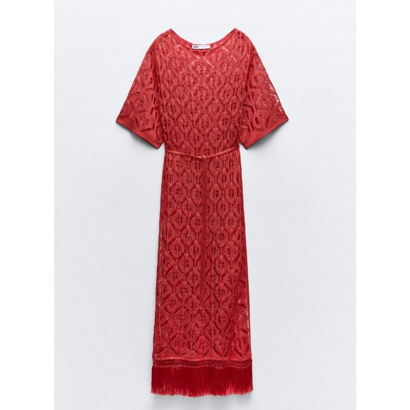 BLOGGER'S FAVE! Zara Red Knit Tunic Dress NWT - Picture 10 of 16